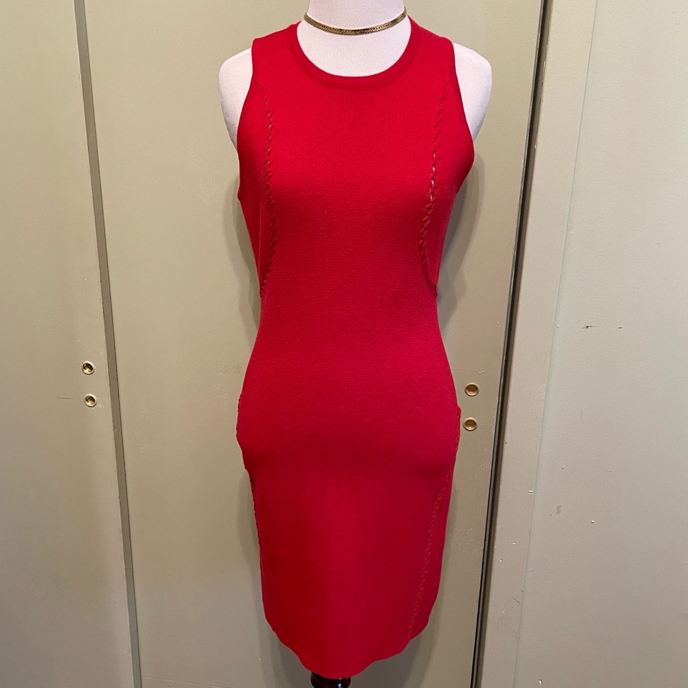 Minnie Rose red knit fitted dress-Valentine’s date dress❣️